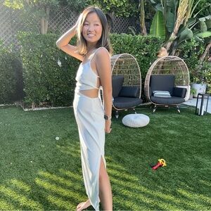 Lulu's White Side-Cut Maxi Dress